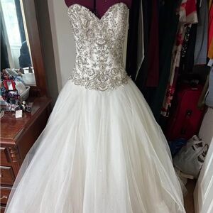 Elegant Beaded White Gown